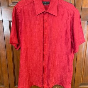 JH Barnes Short Sleeve, Classic Fit, Red Shirt RN # 114831, Size M. Retail $45